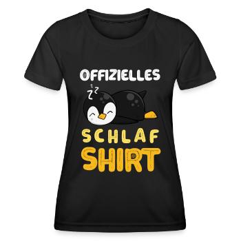 Schlafshirt mit Pinguin Offizielles Schlafshirt - Frauen Funktions-T-Shirt - Schwarz - Vorne - AI Model Female 172 light (172cm)