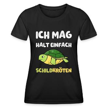 Ich Mag halt einfach Schildkröten - Frauen Funktions-T-Shirt - Schwarz - Vorne - AI Model Female 172 light (172cm)