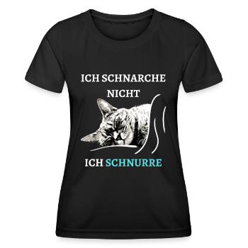 Ich Schnarche nicht ich Schnurre Schlafshirt Katze - Frauen Funktions-T-Shirt - Schwarz - Vorne - AI Model Female 172 light (172cm)