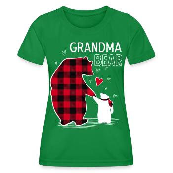Grandma Bear - Frauen Funktions-T-Shirt - Kelly Green - Vorne - AI Model Female 172 dark (172cm)