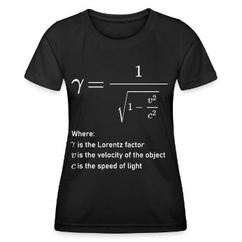Lorentz Factor of Special Relativity Mathematical - Women's Functional T-Shirt - black - Front - AI Model Female 172 light (172cm)