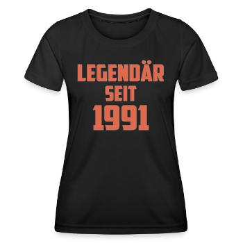 Legendär Seit 1991 - Frauen Funktions-T-Shirt - Schwarz - Vorne - AI Model Female 172 light (172cm)