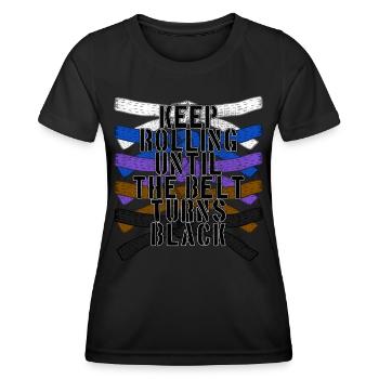 Training Rolling Martial Arts Black Belt Karate - Women's Functional T-Shirt - black - Front - AI Model Female 172 light (172cm)