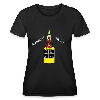 Romantisch wie ein Dosenbier - Frauen Funktions-T-Shirt - Schwarz - Vorne - AI Model Female 172 light (172cm)