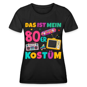 Das Ist Mein 80er Kostüm - Frauen Funktions-T-Shirt - Schwarz - Vorne - AI Model Female 172 light (172cm)