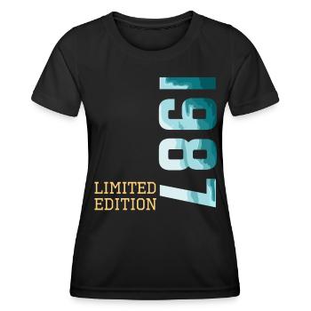 1987 Édition limitée - T-shirt sport Femme - noir - Devant - AI Model Female 172 light (172cm)