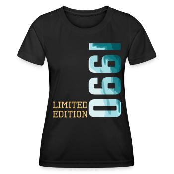 1990 Édition limitée - T-shirt sport Femme - noir - Devant - AI Model Female 172 light (172cm)