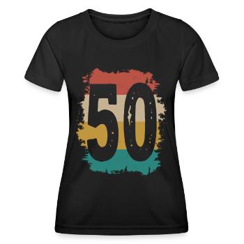 50. Geburtstag Retro 50 Jahre Alt Vintage - Frauen Funktions-T-Shirt - Schwarz - Vorne - AI Model Female 172 light (172cm)