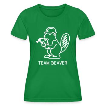 Team Beaver - Frauen Funktions-T-Shirt - Kelly Green - Vorne - AI Model Female 172 dark (172cm)