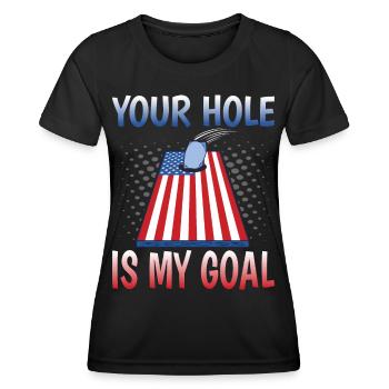 Ton trou est mon but - T-shirt sport Femme - noir - Devant - AI Model Female 172 light (172cm)