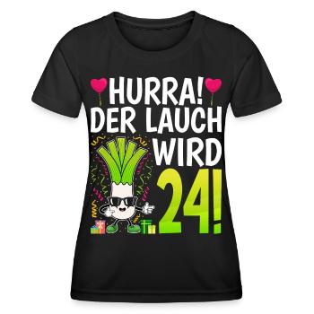 Hurra der Lauch wird 24 - Frauen Funktions-T-Shirt - Schwarz - Vorne - AI Model Female 172 light (172cm)