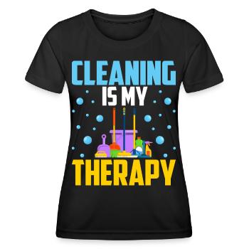Le nettoyage est ma thérapie - T-shirt sport Femme - noir - Devant - AI Model Female 172 light (172cm)
