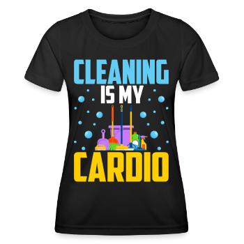 Le nettoyage est mon cardio - T-shirt sport Femme - noir - Devant - AI Model Female 172 light (172cm)