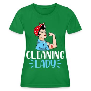 Cleaning Lady - Women's Functional T-Shirt - kelly green - Front - AI Model Female 172 dark (172cm)