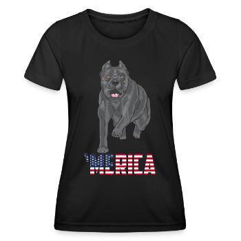 Cane Corso Merica - Frauen Funktions-T-Shirt - Schwarz - Vorne - AI Model Female 172 light (172cm)
