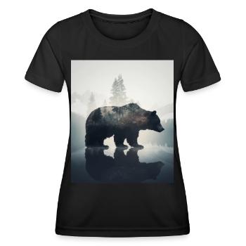 Ours majestueux dans les montagnes sur Forest - T-shirt sport Femme - noir - Devant - AI Model Female 172 light (172cm)