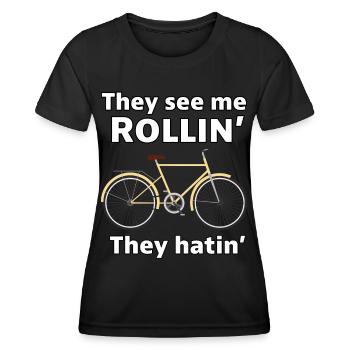 Retro Rider Vintage Vibes auf zwei Rädern Fahrradliebhaber - Frauen Funktions-T-Shirt - Schwarz - Vorne - AI Model Female 172 light (172cm)