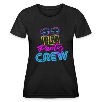 Ibiza Party Crew - Frauen Funktions-T-Shirt - Schwarz - Vorne - AI Model Female 172 light (172cm)