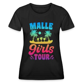 Malle Girls Tour - Frauen Funktions-T-Shirt - Schwarz - Vorne - AI Model Female 172 light (172cm)