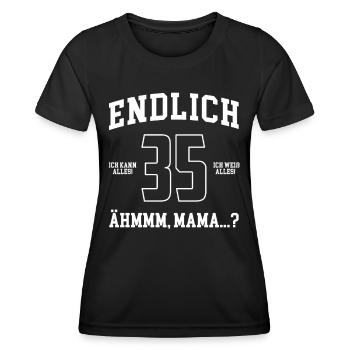 Endlich 35 Ich Kann Alles Ich Weiß Alles - Frauen Funktions-T-Shirt - Schwarz - Vorne - AI Model Female 172 light (172cm)