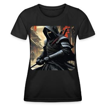 Geheimnisvoller Ninja Krieger - Frauen Funktions-T-Shirt - Schwarz - Vorne - AI Model Female 172 light (172cm)