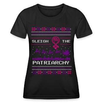 Traîneau Le Patriarcat - T-shirt sport Femme - noir - Devant - AI Model Female 172 light (172cm)