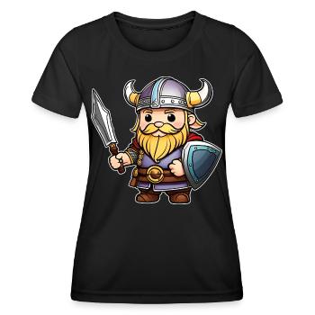 Cute Viking with Sword - Women's Functional T-Shirt - black - Front - AI Model Female 172 light (172cm)