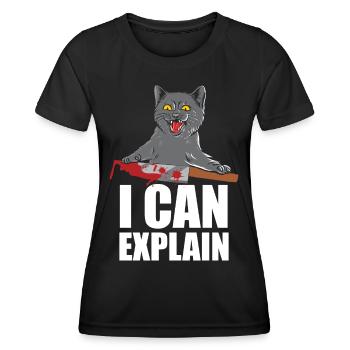 I Can Explain - Frauen Funktions-T-Shirt - Schwarz - Vorne - AI Model Female 172 light (172cm)