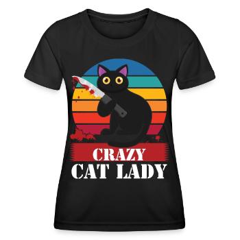 Crazy Cat Lady - Frauen Funktions-T-Shirt - Schwarz - Vorne - AI Model Female 172 light (172cm)