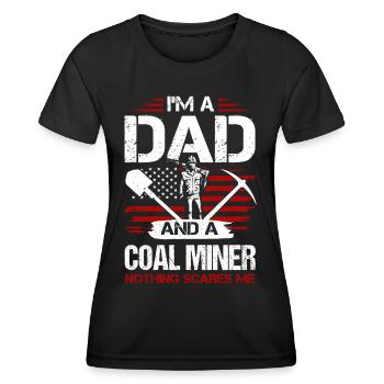 Papa et un mineur de charbon - T-shirt sport Femme - noir - Devant - AI Model Female 172 light (172cm)