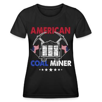 Mineur de charbon américain - T-shirt sport Femme - noir - Devant - AI Model Female 172 light (172cm)
