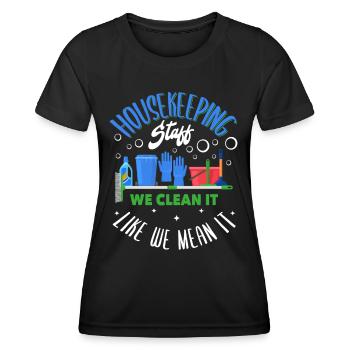 Housekeeping Staff - Women's Functional T-Shirt - black - Front - AI Model Female 172 light (172cm)