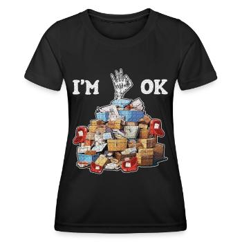 I'm Ok - Women's Functional T-Shirt - black - Front - AI Model Female 172 light (172cm)