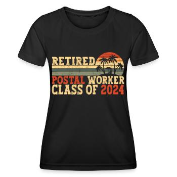 Retired Postal Worker Class Of 2024 - Women's Functional T-Shirt - black - Front - AI Model Female 172 light (172cm)