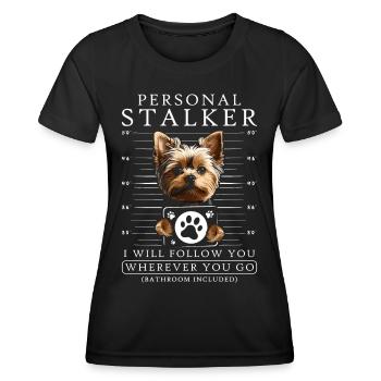 Stalker personnel Yorkie - T-shirt sport Femme - noir - Devant - AI Model Female 172 light (172cm)