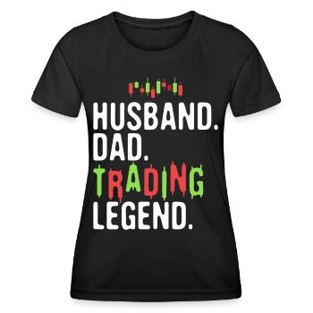 Mari Papa Légende du commerce - T-shirt sport Femme - noir - Devant - AI Model Female 172 light (172cm)