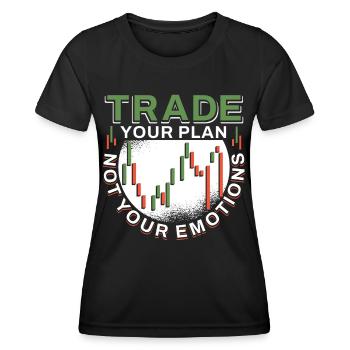 Tradez votre plan, pas vos émotions - T-shirt sport Femme - noir - Devant - AI Model Female 172 light (172cm)