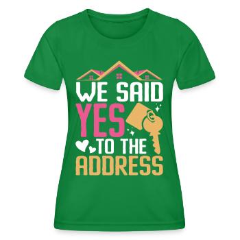 Nous avons dit oui à l’adresse - T-shirt sport Femme - vert - Devant - AI Model Female 172 dark (172cm)