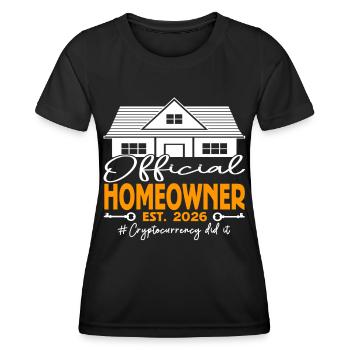 Official Homeowner EST.2026 Cryptocurreny Dit It - Frauen Funktions-T-Shirt - Schwarz - Vorne - AI Model Female 172 light (172cm)