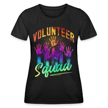 Escouade de bénévoles - T-shirt sport Femme - noir - Devant - AI Model Female 172 light (172cm)