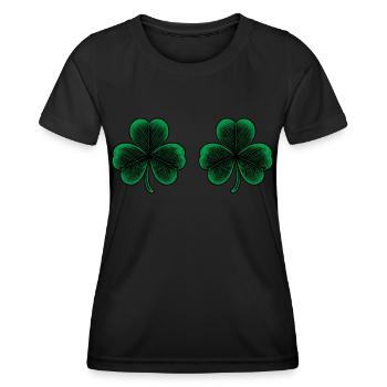 Kleeblatt Brüste - Frauen Funktions-T-Shirt - Schwarz - Vorne - AI Model Female 172 light (172cm)