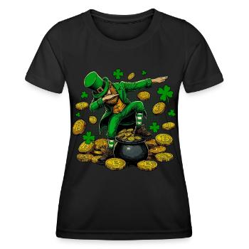 Pot de Bitcoin - T-shirt sport Femme - noir - Devant - AI Model Female 172 light (172cm)