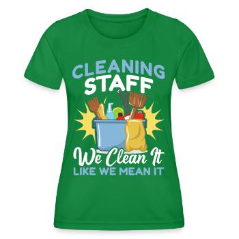 Cleaning Staff - Women's Functional T-Shirt - kelly green - Front - AI Model Female 172 dark (172cm)