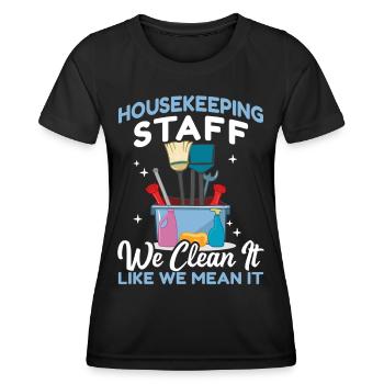 Housekeeping Staff - Women's Functional T-Shirt - black - Front - AI Model Female 172 light (172cm)