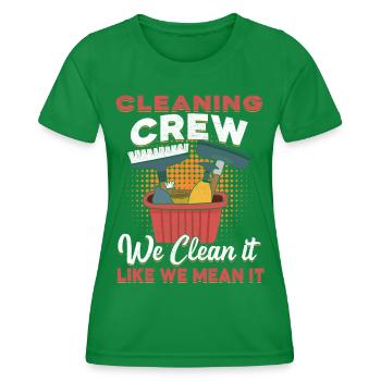 Cleaning Crew - Women's Functional T-Shirt - kelly green - Front - AI Model Female 172 dark (172cm)