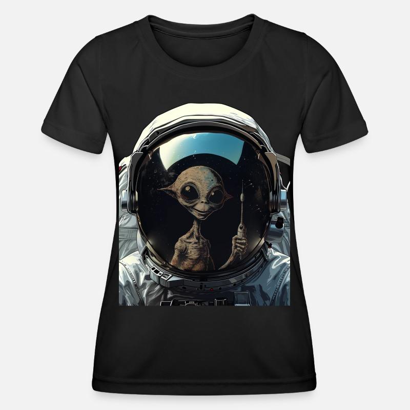 Hilarious Alien Abduction Funny Probe Astronaut - Women's Functional T-Shirt - black