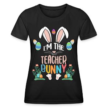 Je suis le lapin enseignant - T-shirt sport Femme - noir - Devant - AI Model Female 172 light (172cm)