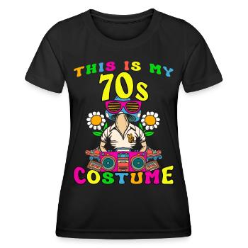 This Is My 70s Costume 70er Motto Party Kostüm - Frauen Funktions-T-Shirt - Schwarz - Vorne - AI Model Female 172 light (172cm)