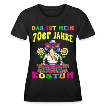 Das ist mein 70er Jahre Kostüm 70s Motto Party - Frauen Funktions-T-Shirt - Schwarz - Vorne - AI Model Female 172 light (172cm)