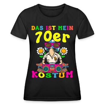 Das ist mein 70er Kostüm 70s Motto Party Kostüm - Frauen Funktions-T-Shirt - Schwarz - Vorne - AI Model Female 172 light (172cm)